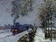 Claude Monet Train in the Snow painting